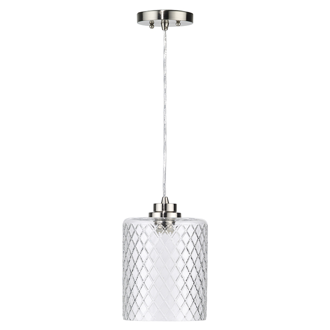 Pendant - 1 Light - Clear Etched Glass