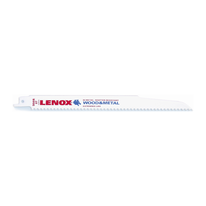 Lenox Reciprocating Thin Saw Blade - Bi-Metal - 9-in L - 6 TPI - Wood Cutting Utilization