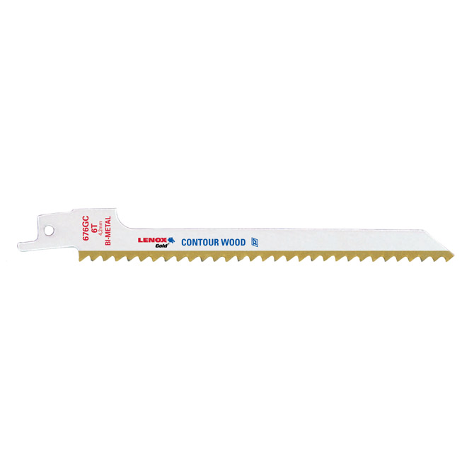 Lames de scie alternative Gold de Lenox, bimétal, 6 DPP, 6 po x 7/16 po, pour le bois avec des clous, paquet de 5