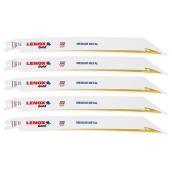 Lenox Reciprocating Saw Blades - Gold - Bi-Metal - 18 TPI - 8-in x 3/4-in - Medium Metal - 5 Per Pack