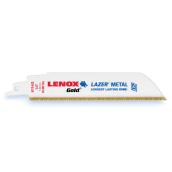 Lenox Reciprocating Saw Blades - Bi-Metal - 14 TPI - 6-in x 1-in - Lazer Thick Metal - Arc Curved - 5 Per Pack
