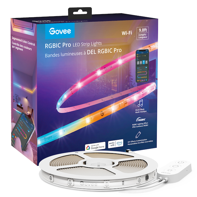 Govee RGBIC Pro Colour Changing Smart LED Strip Lights - 9.8-ft H619ZGD1