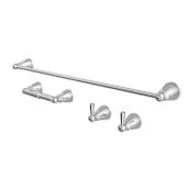 VALU+ Ultra Chromed Metal Bathroom Accessory Set - 4 Pcs