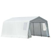 Northern Shelter White Car Shelter in Polyethylene and Steel - 11 x 16 x 8-ft