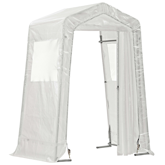 Abri pour vestibule blanc Northern Shelter en polyéthylène et acier, 5 x 4 x 8 pi