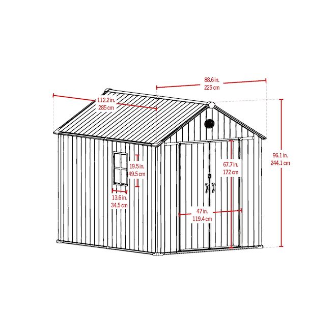 Shelterlogic Arrow Garden Shed in Resin with Gable 7 x 9-ft