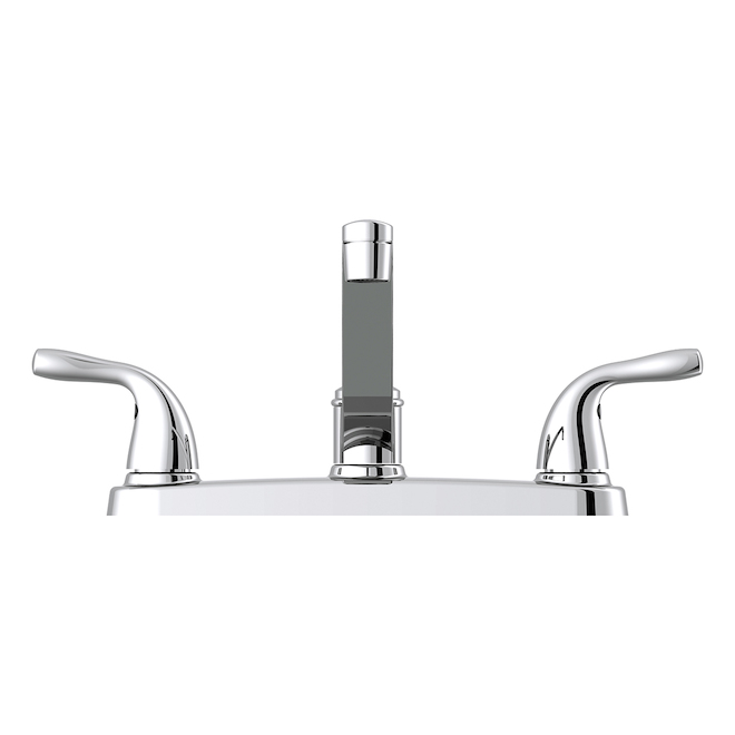 Project Source Kitchen Faucet - 2-Handle - Zinc/Plastic - 8-in - Chrome Finish