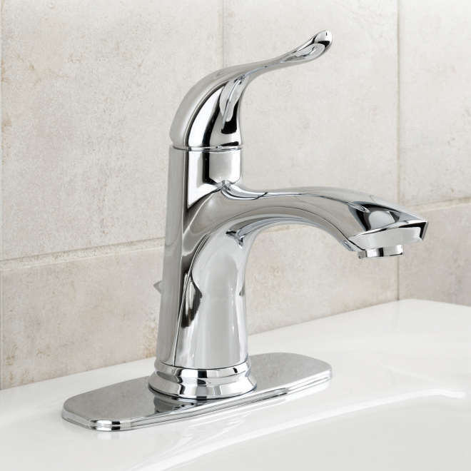 Robinet de salle de bain Qino de Project Source avec plaque et drain, chrome