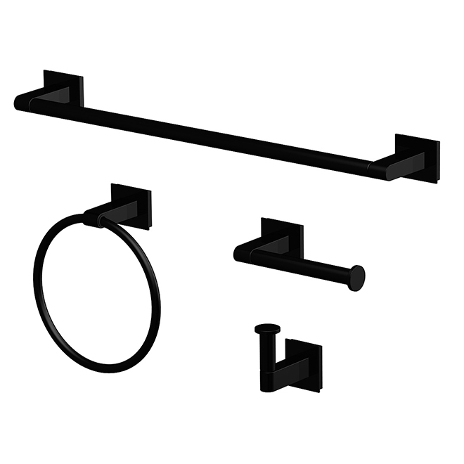 Style Selections Bathroom Accessory 4, Black Bathroom Hardware Set