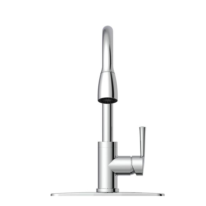 Project Source 1 Handle Chrome Kitchen Faucet with Pull-Down Spout