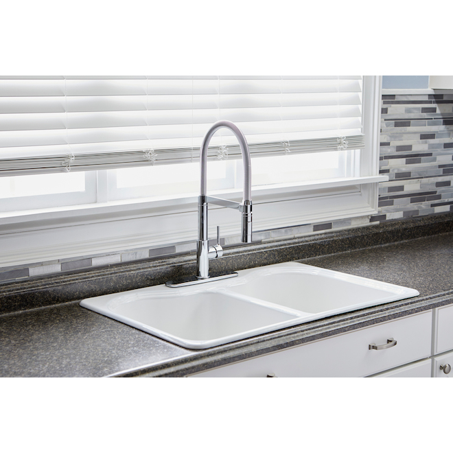 Allen + Roth Rhys Kitchen Faucet - Swing Arm - 1-Handle - Polished Chrome