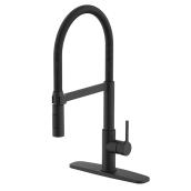allen + roth Rhys Black Matte 1-Handle Kitchen Faucet with Swing Arm