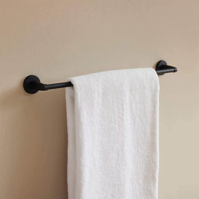 Landon & Co. Nobrix 24-in Matte Black Brass Towel Bar