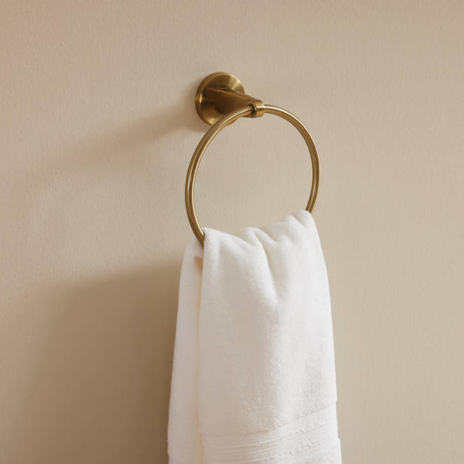 Landon & Co. Nobrix Gold Finish Brass Towel Ring