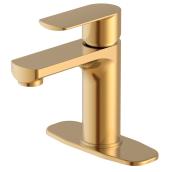 Allen + Roth Kameron Bathroom Faucet 1 Hole 4-in Gold
