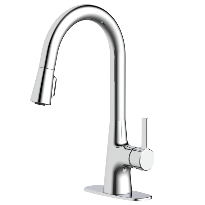 Allen + Roth Gillen Chrome 1-Handle Utility Faucet with Pulldown Sprayer