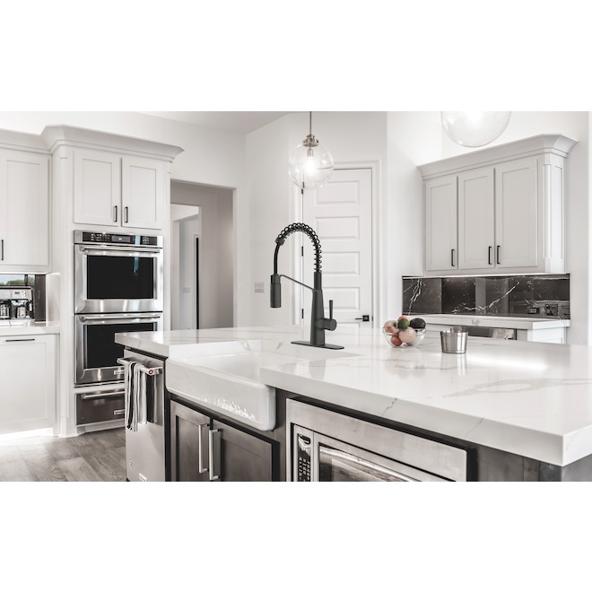 Landon & Co. Truven Kitchen Faucet with 1 Handle and Spring Pull-Down Spout - Matte Black