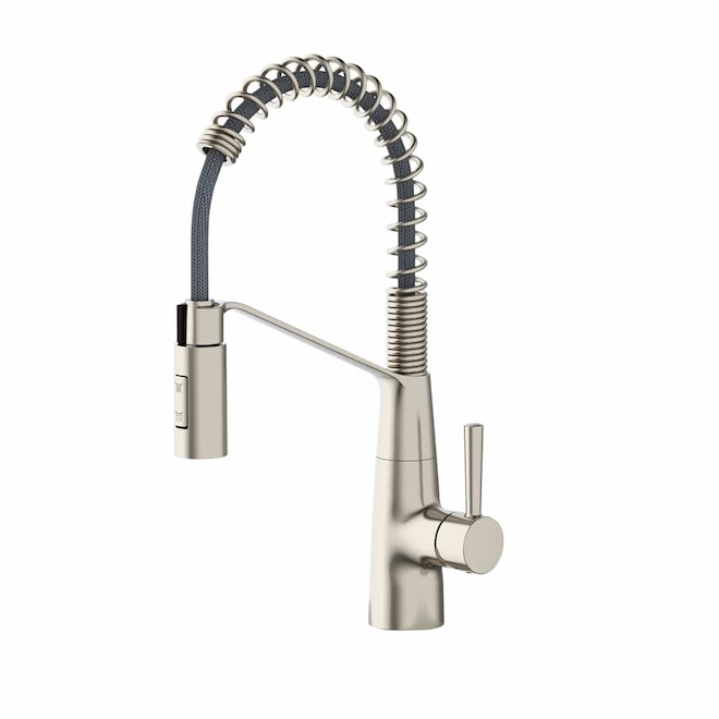 Landon & Co. Truven Kitchen Faucet with 1 Handle and Spring Pull-Down Spout - Brushed Nickel