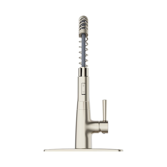 Landon & Co. Truven Kitchen Faucet with 1 Handle and Spring Pull-Down Spout - Brushed Nickel