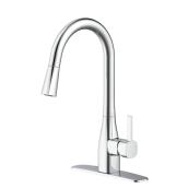 Landon & Co. LUCIO Contemporary Kitchen Faucet with 1 Handle and Pull-Down Spout - Chrome
