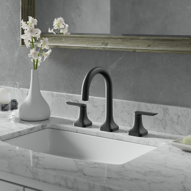 Landon & Co. LUCIO Bathroom Faucet with 2 Handles WaterSense Certified - Matte Black