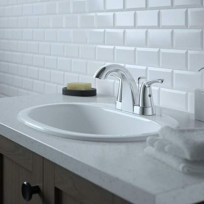 VALU+ Figura Bathroom Sink with 2 Handles - Chrome