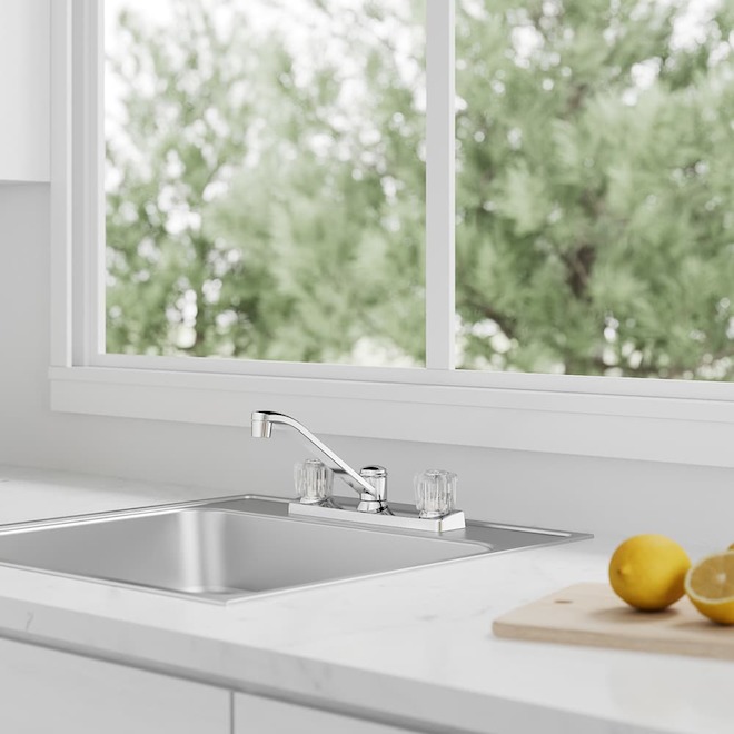 VALU+ Kitchen Faucet with 2 Handles - Chrome