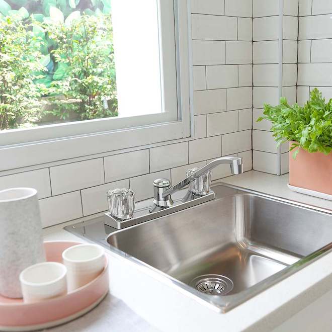 VALU+ Kitchen Faucet with 2 Handles - Chrome