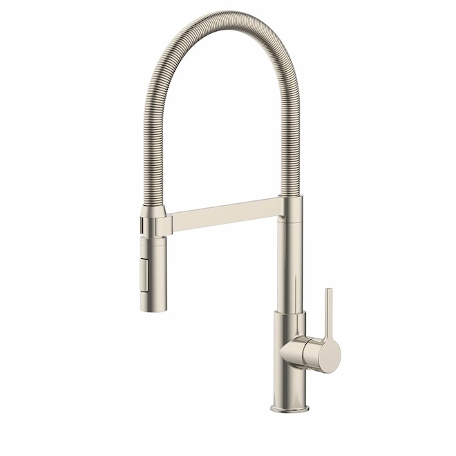 Landon & Co. Kalyxtra Kitchen Faucet with 1 Handle and Spring Pull-Down Spout - Brushed Nickel