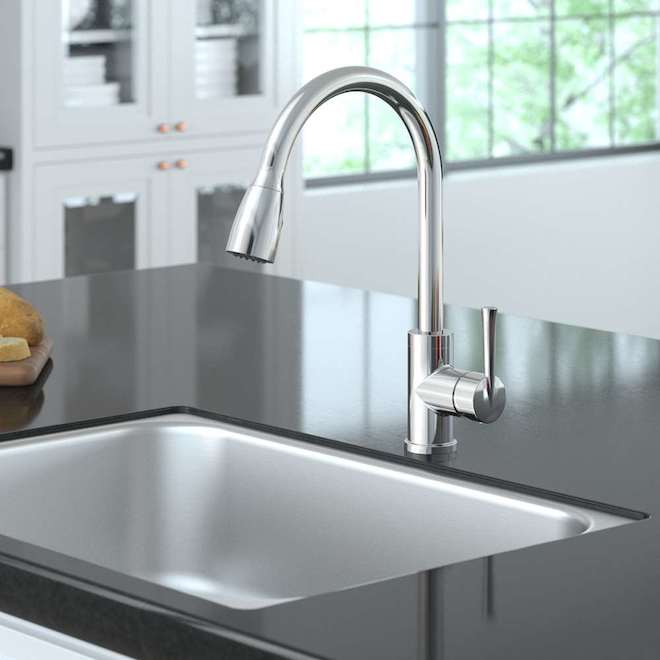 VALU+ Embrel Kitchen Faucet with 1 Handle and Pull-Down Spout - Chrome