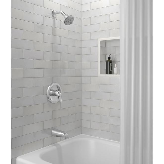 VALU+ Ohan Tub and Shower Faucet Kit with 1 Handle - Chrome