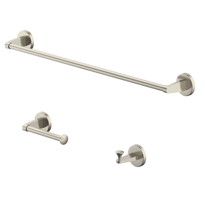 Landon & Co. Nobrix 3-PCS Bathroom Accessory Set - Brushed Nickel