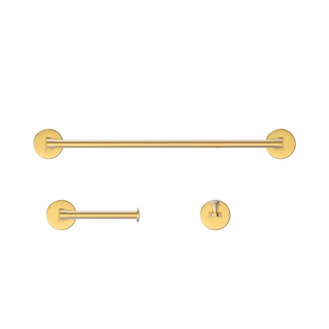 Landon & Co. Nobrix 3-PCS Bathroom Accessory Set - Gold Finish