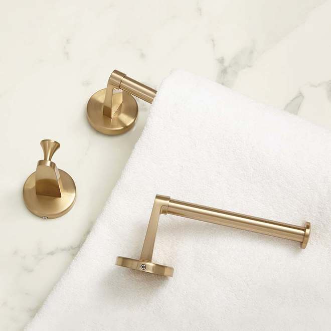 Landon & Co. Nobrix 3-PCS Bathroom Accessory Set - Gold Finish