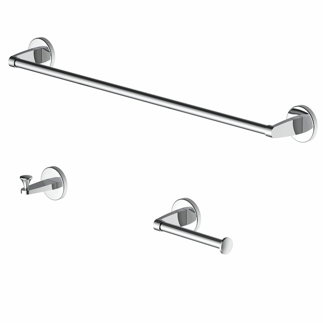 Landon & Co. 3-PCS Bathroom Accessory Set - Chrome