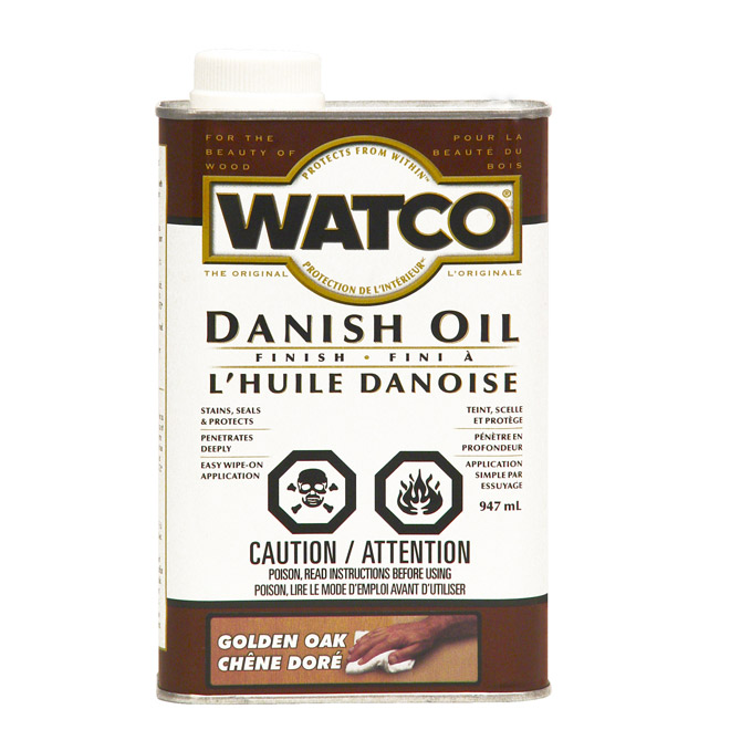 Fini à l'huile danoise Watco, chêne doré, pour intérieur, 947 ml