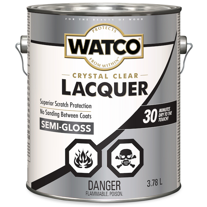 Watco Oil-based Interior Wood Lacquer - Clear Semi-Gloss Finish - Quick-dry - 3.78 L