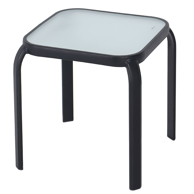 VALU+ Coffee Table in Steel and Glass 16.7 x 15.9 x 15.9-in - Black