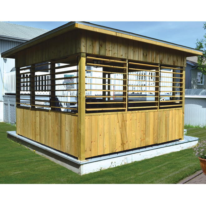Quincaillerie pour système de store pour patio Pylex en acier noir pour construction de 48 po et moins