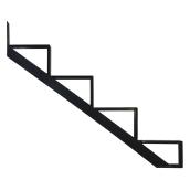 Aluminum Stair Riser - 4 Steps - 7.5" x 10.25" - Black