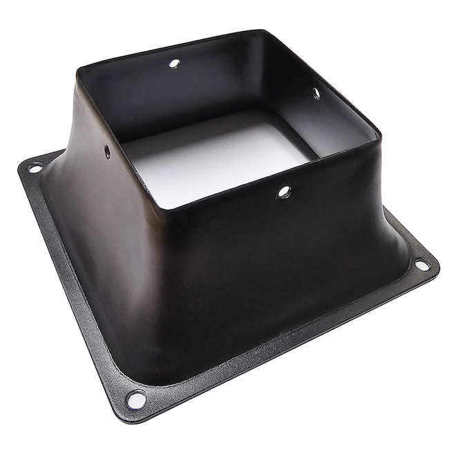 Pyle Post Base in Steel for 4 x 4-in Square Post - Matte Black