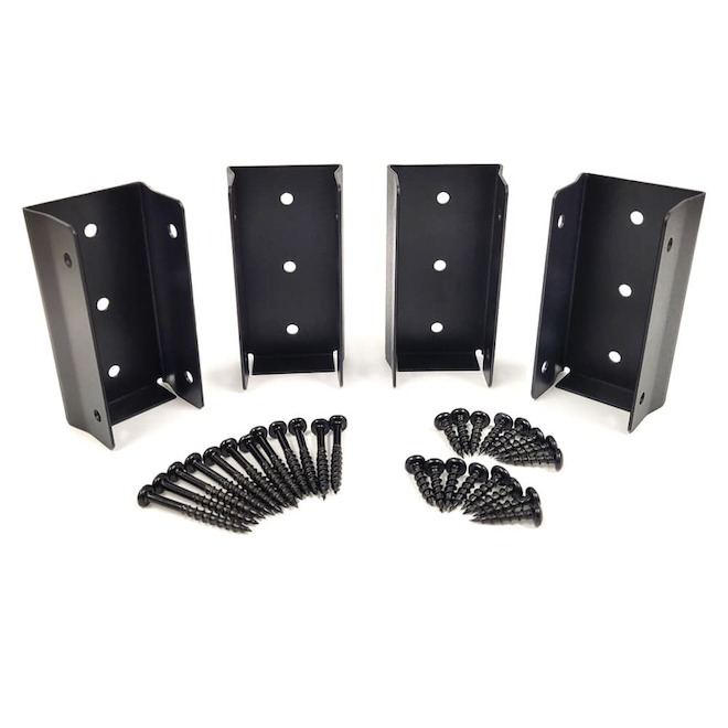 Pylex Fixrail Railing Connector Kit in Galvanized Steel - Matte Black