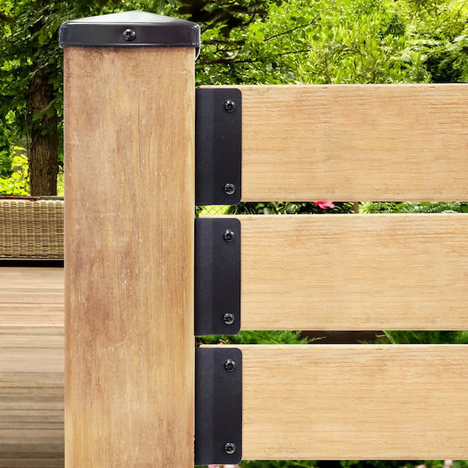 Pylex Fixrail Railing Connector Kit in Galvanized Steel - Matte Black