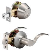 Shelby Entrance Handle and Deadbolt - Satin Nickel