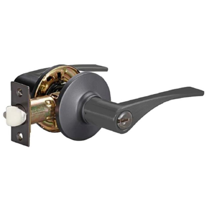 ReliaBilt Apus Keyed Entry Lever with Turn Button in Matte Black