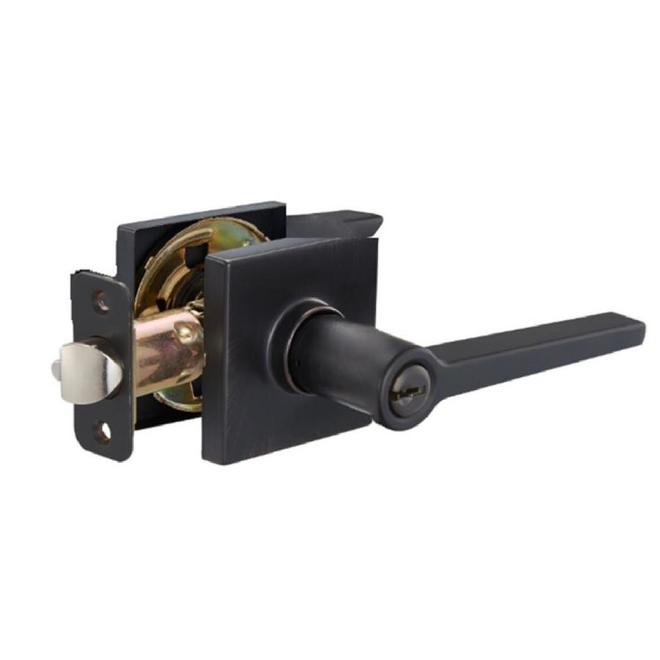 ReliaBilt Mytic Square Keyed Entry Lever Matte Black