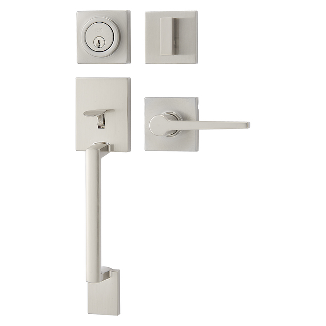 Reliabilt Contemporary Entrance Gripset with Deadbolt in Satin Nickel Finish