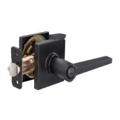 ReliaBilt Mytic Privacy Lever with Square Faceplate in a Matte Black Finish