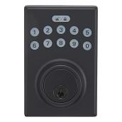 ReliaBilt Electronic Push Button Door Lock in Matte Black Finish