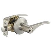 ReliaBilt Apus Keyed Entry Lever with Turn Button in Satin Nickel Finish